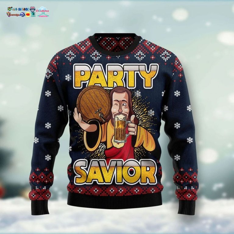 Jesus Beer Party Savior Ugly Christmas Sweater - Wow! This is gracious