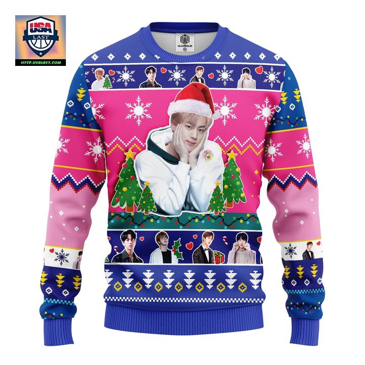 Jin Bts Ugly Christmas Sweater Pink- Amazing Gift Idea Thanksgiving Gift – Usalast