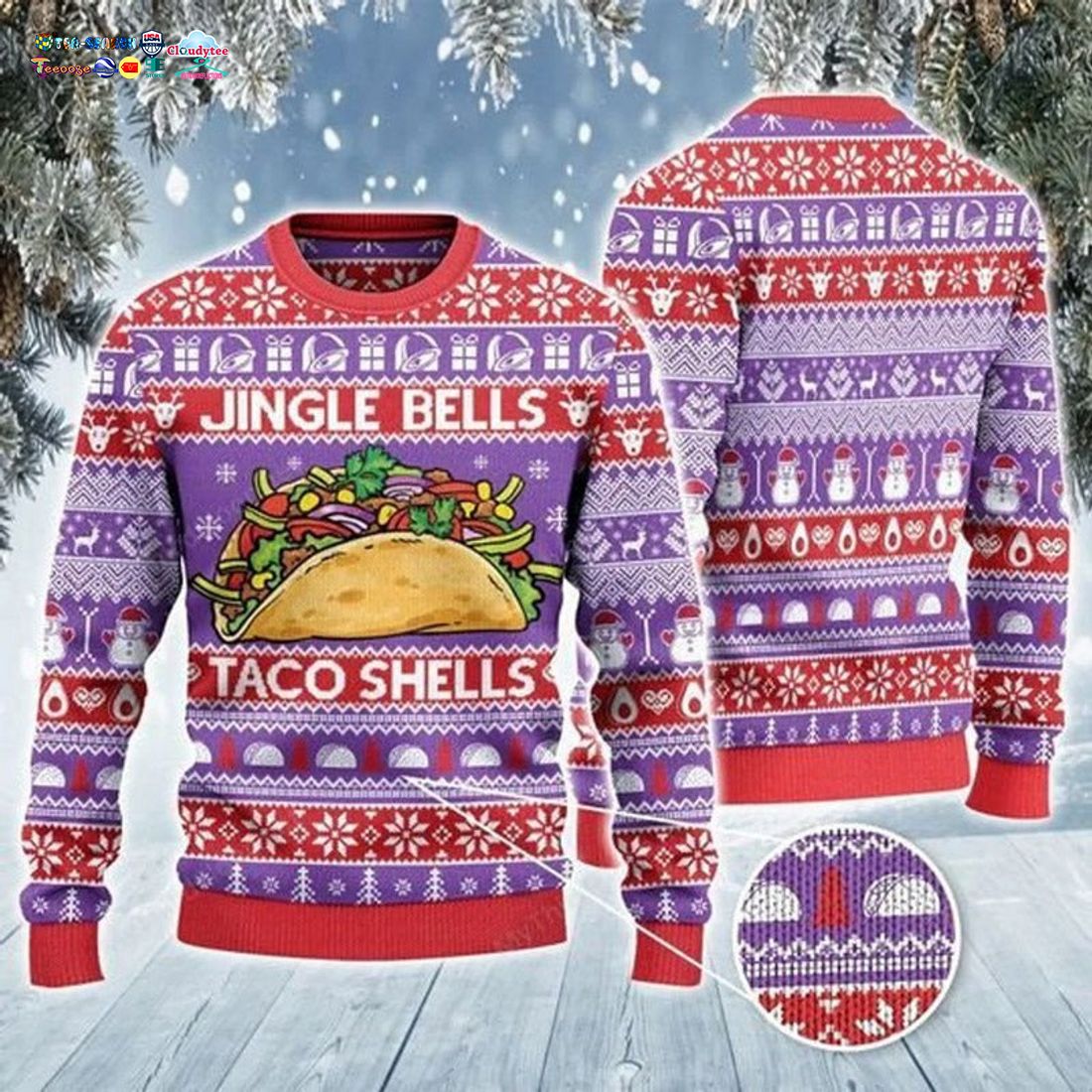Jingle Bells Taco Shells Ugly Christmas Sweater