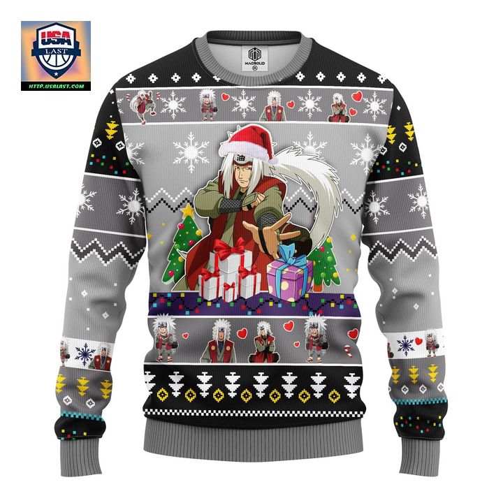 Jiraiya Naruto Anime Ugly Christmas Sweater Gray Amazing Gift Idea Thanksgiving Gift – Usalast