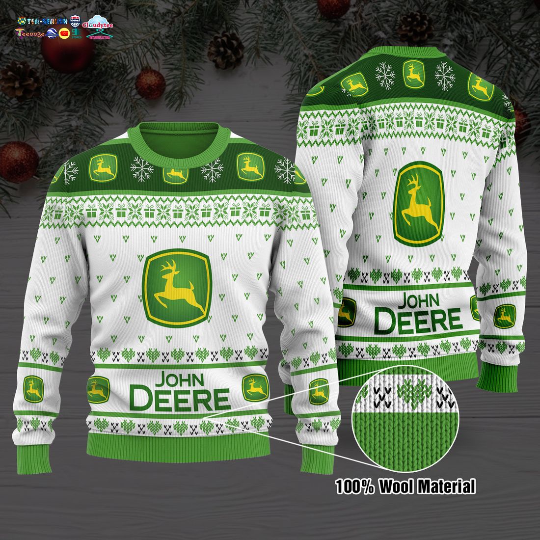 John Deere Ver 5 Ugly Christmas Sweater