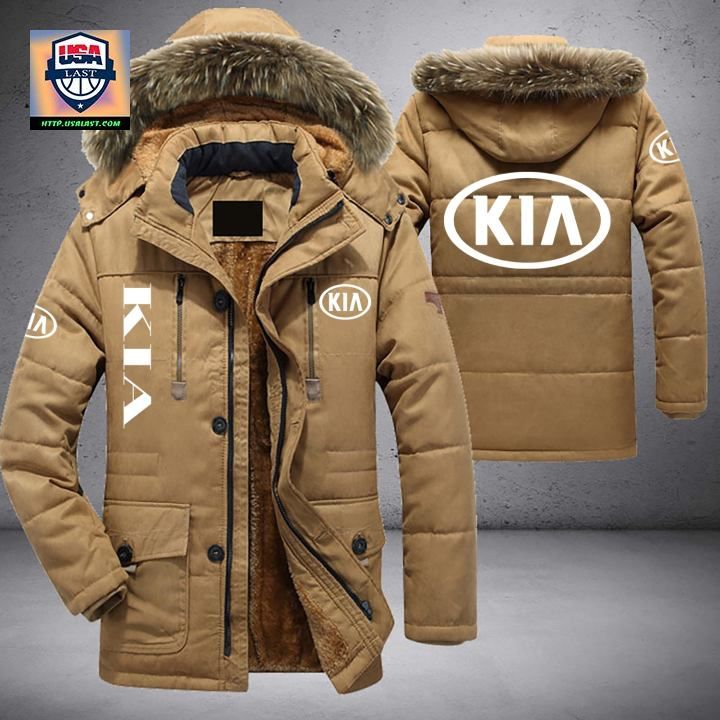 Kia Logo Brand Parka Jacket Winter Coat - Stand easy bro