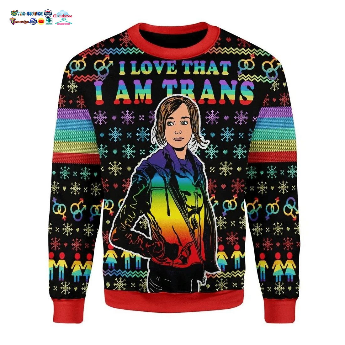 LGBT I Love That I Am Trans Ugly Christmas Sweater