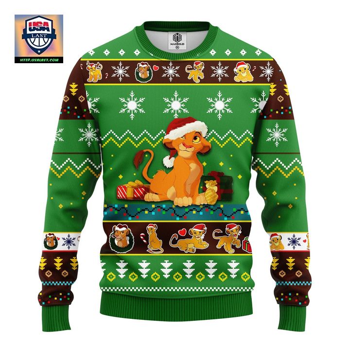 Lion King Simba Ugly Christmas Sweater Green 1 Amazing Gift Idea Thanksgiving Gift – Usalast