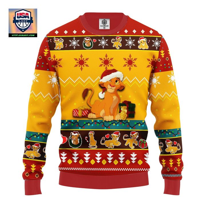 Lion King Simba Ugly Christmas Sweater Yellow 2 Amazing Gift Idea Thanksgiving Gift – Usalast