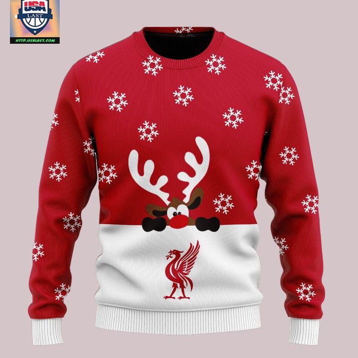 Liverpool F.C Mighty Red Personalized Ugly Sweater - Stand easy bro
