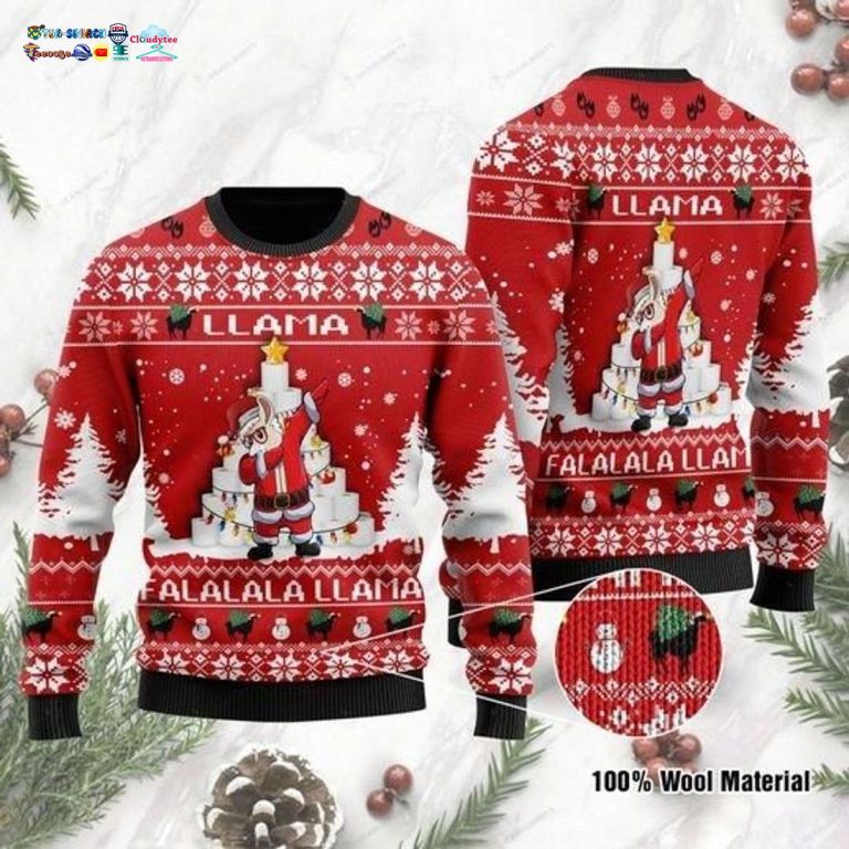 Llama Falalala Llama Toilet Paper Ugly Christmas Sweater - Best picture ever