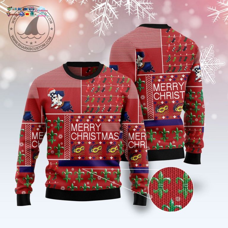 Louisiana Merry Christmas Ugly Christmas Sweater - Mesmerising
