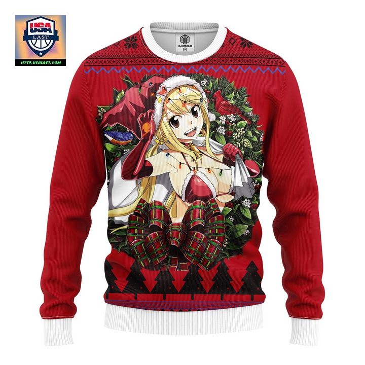 Lucy Heartfilia Santa Claus Fairy Tail Noel Mc Ugly Christmas Sweater Thanksgiving Gift – Usalast
