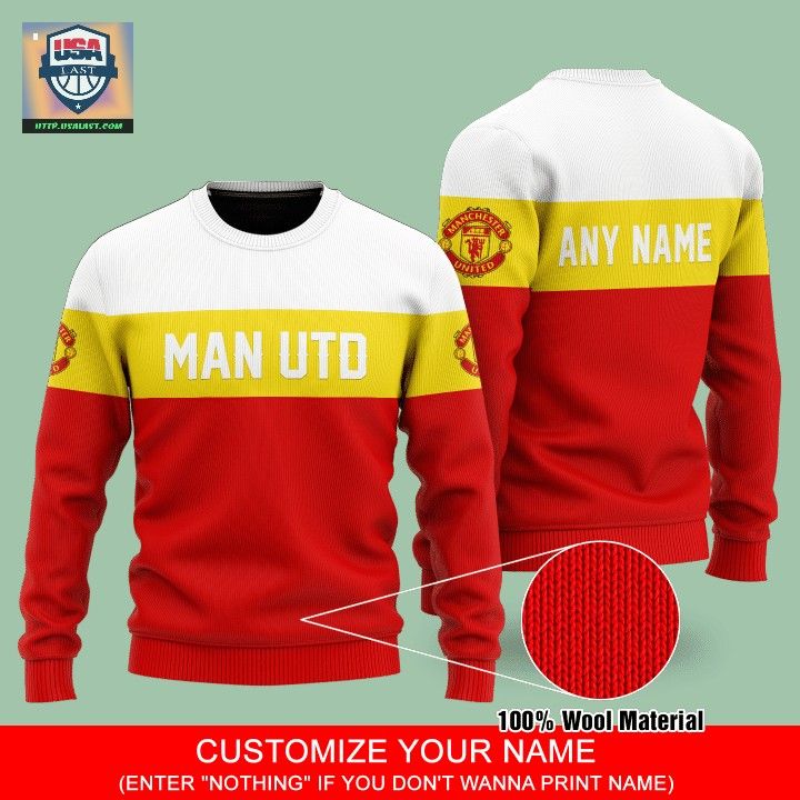 Manchester United FC Custom Name Knitted Sweater – Usalast