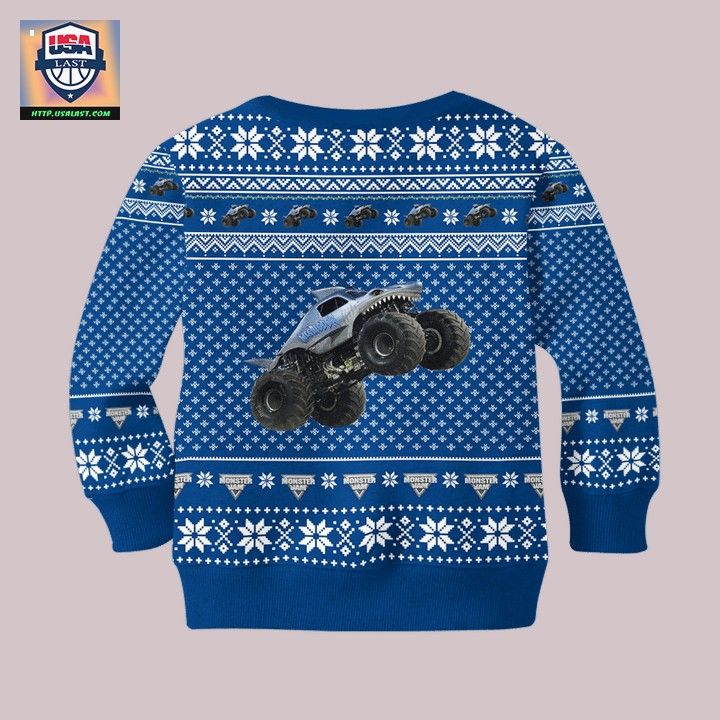 Megalodon Monster Car Ugly Christmas Sweater - Studious look