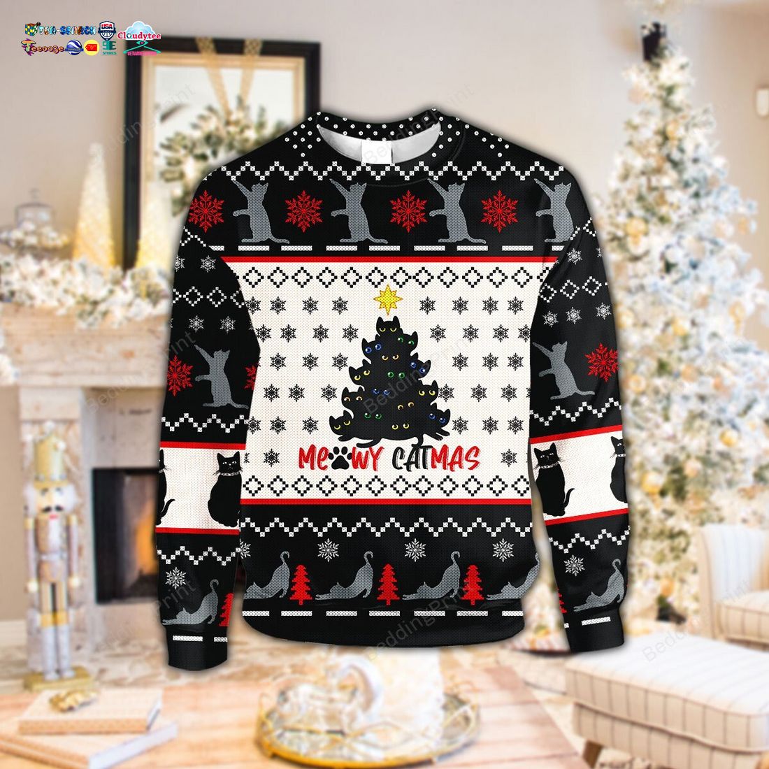 Meowy Catmas Christmas Tree Ugly Christmas Sweater