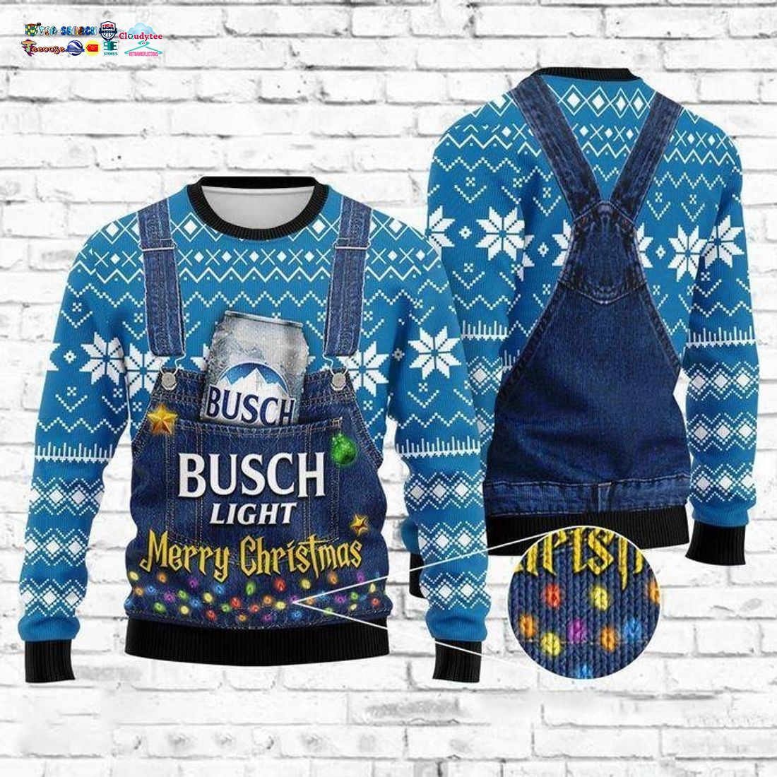 Merry Christmas Busch Light Ugly Christmas Sweater
