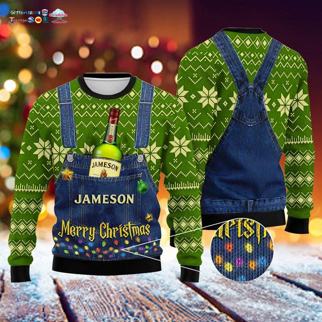 Merry Christmas Jameson Ugly Christmas Sweater - Sizzling