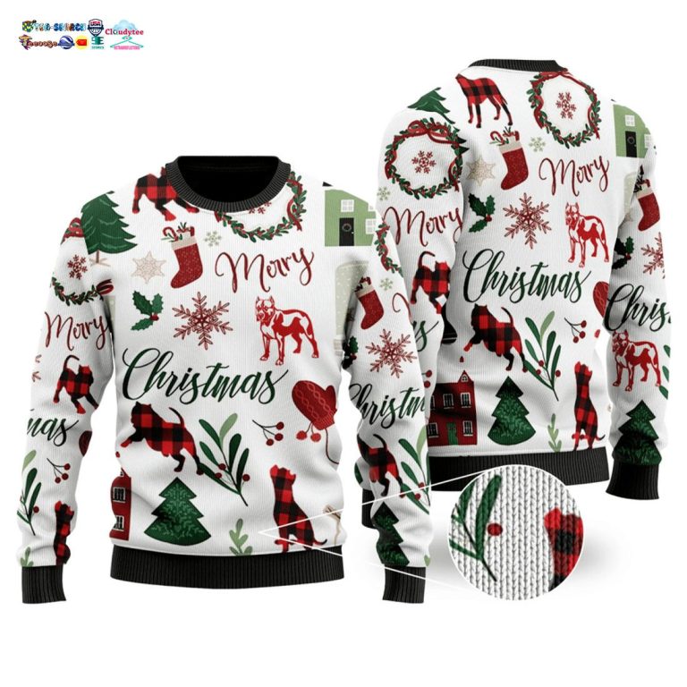 Merry Christmas Pitbull Ugly Christmas Sweater - Stand easy bro