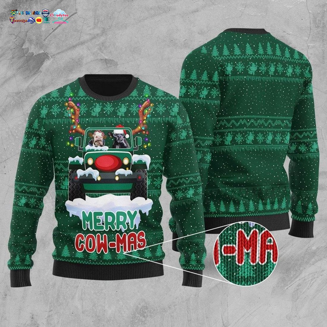 Merry Cow-Mas Ugly Christmas Sweater