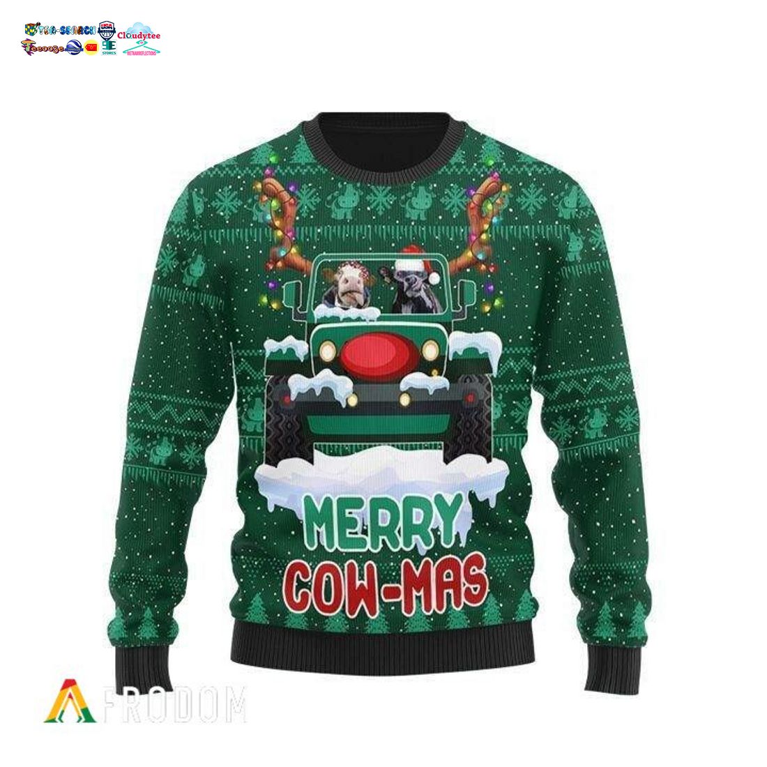Merry Cow-Mas Ugly Christmas Sweater