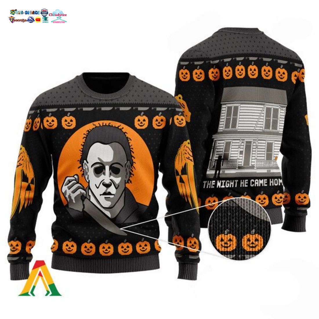 Michael Myers Pumpkin Ugly Christmas Sweater - Elegant picture.