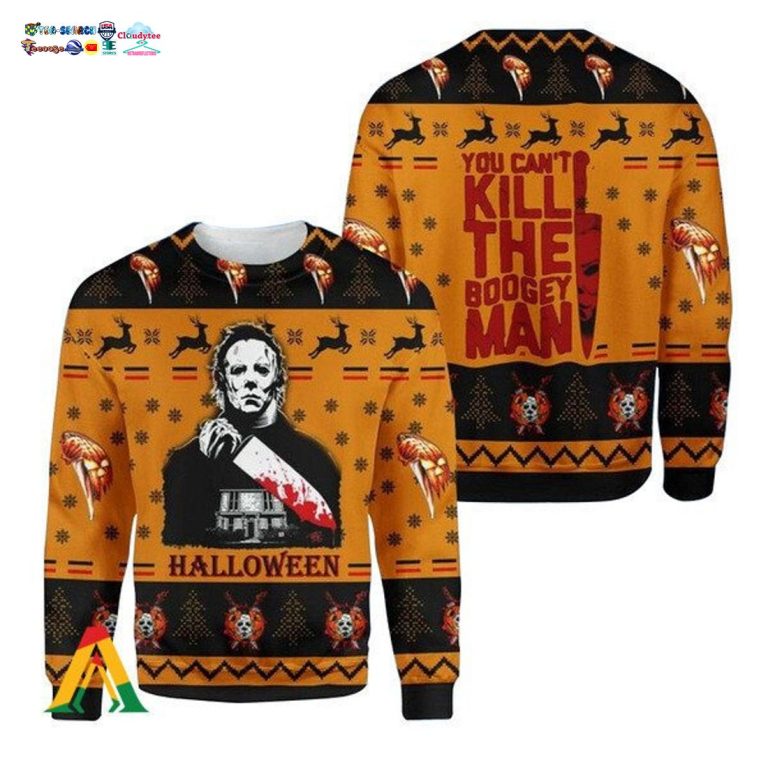 Michael Myers You Can't Kill The Bogeyman Ugly Christmas Sweater - Coolosm