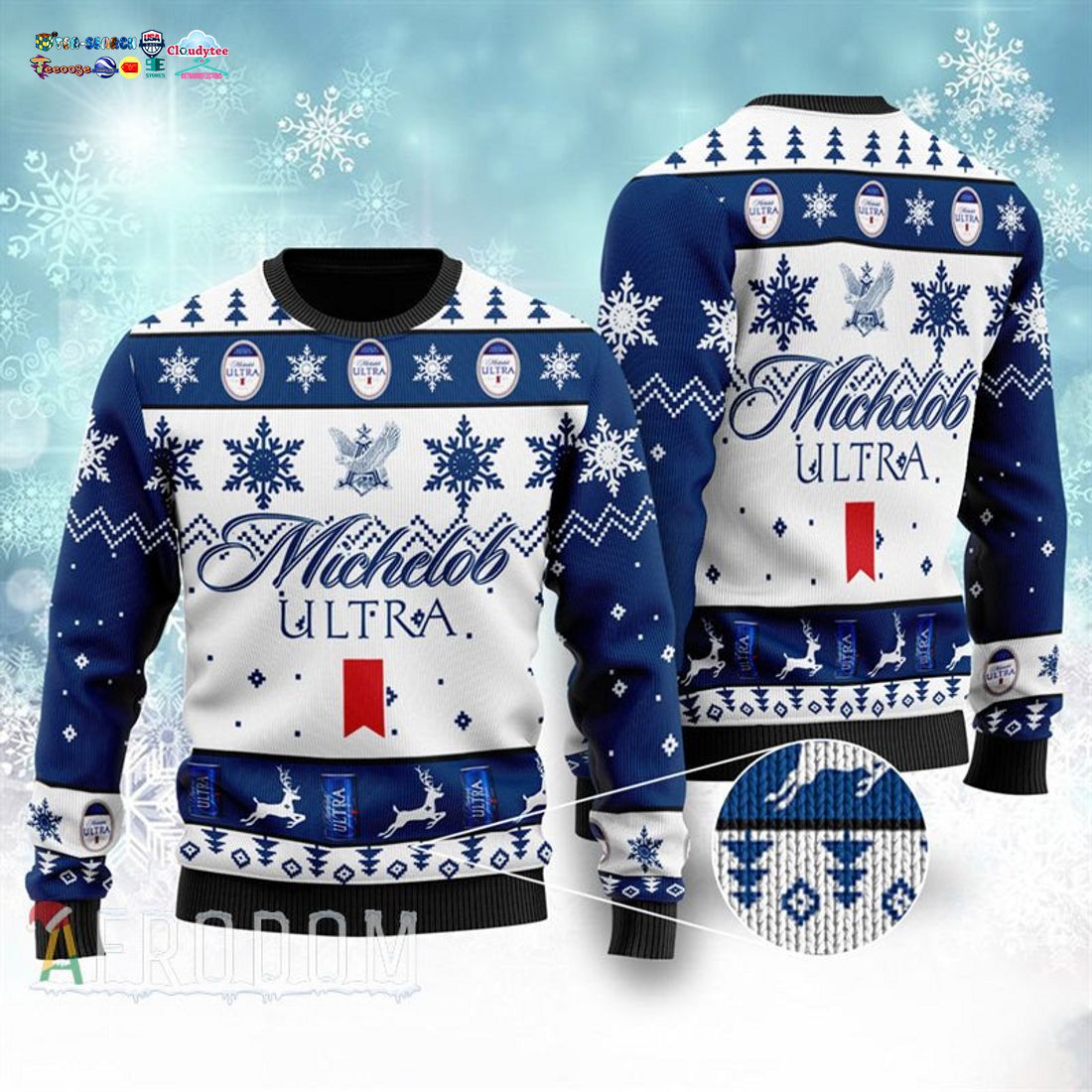 Michelob Ultra Ver 3 Ugly Christmas Sweater
