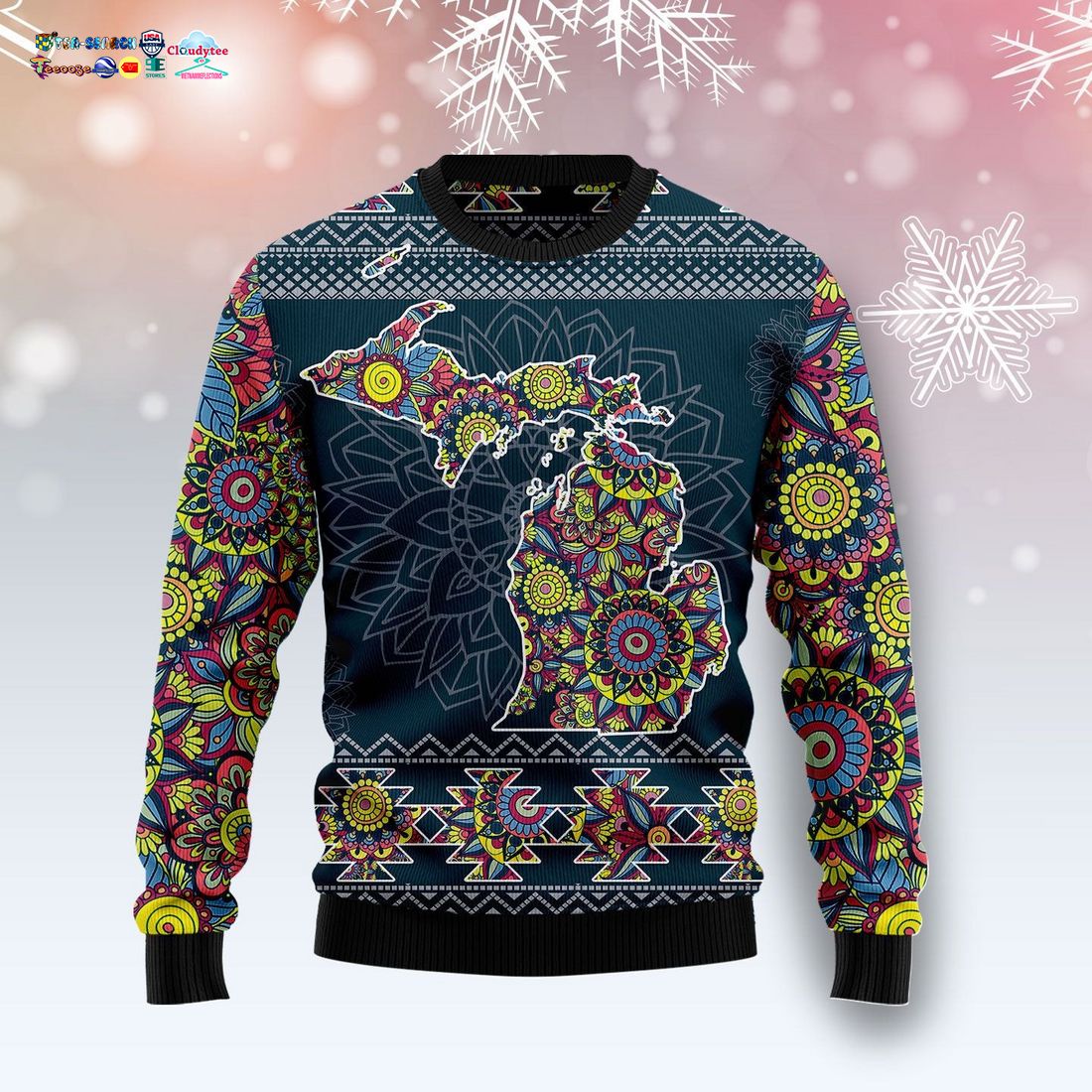 Michigan Mandala Ugly Christmas Sweater