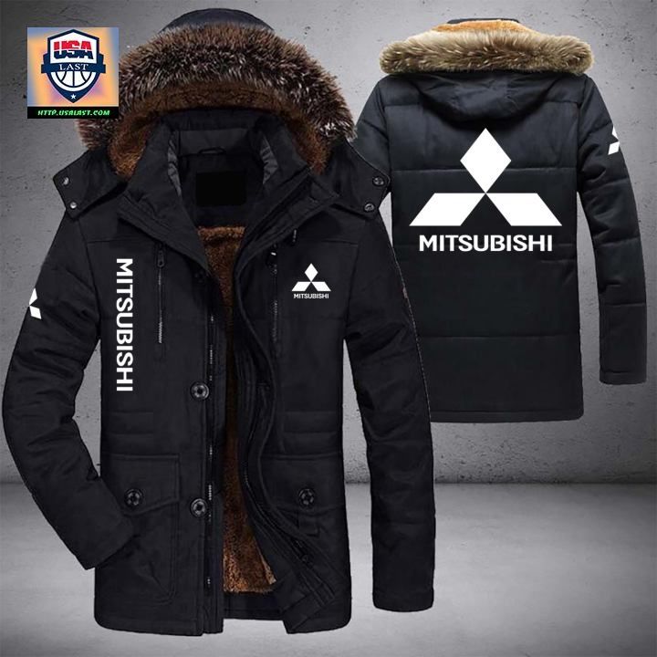 Mitsubishi Logo Brand Parka Jacket Winter Coat – Usalast