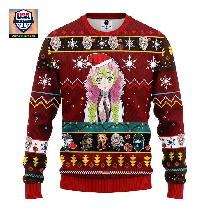 Mitsuri Kanroji Demon Slayer Anime Ugly Christmas Sweater Red 1 Amazing Gift Idea Thanksgiving Gift – Usalast