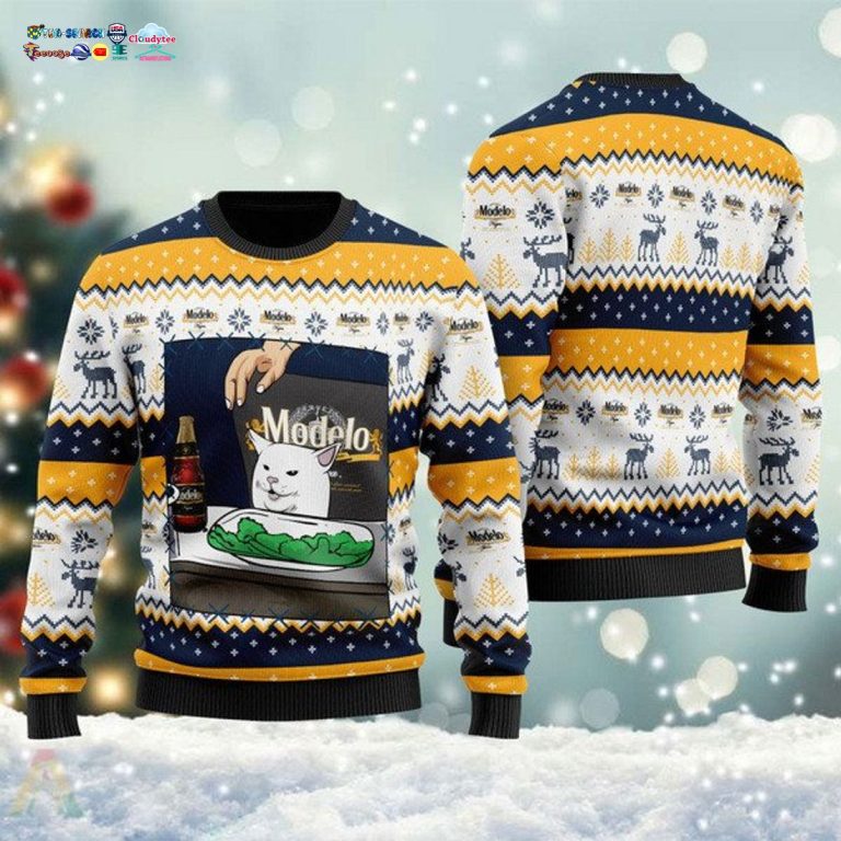 Modelo Negra Cat Meme Ugly Christmas Sweater - Damn good