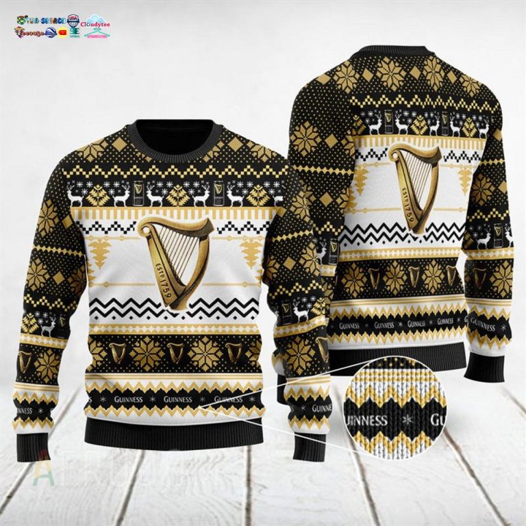Modern Guinness Ugly Christmas Sweater - Super sober
