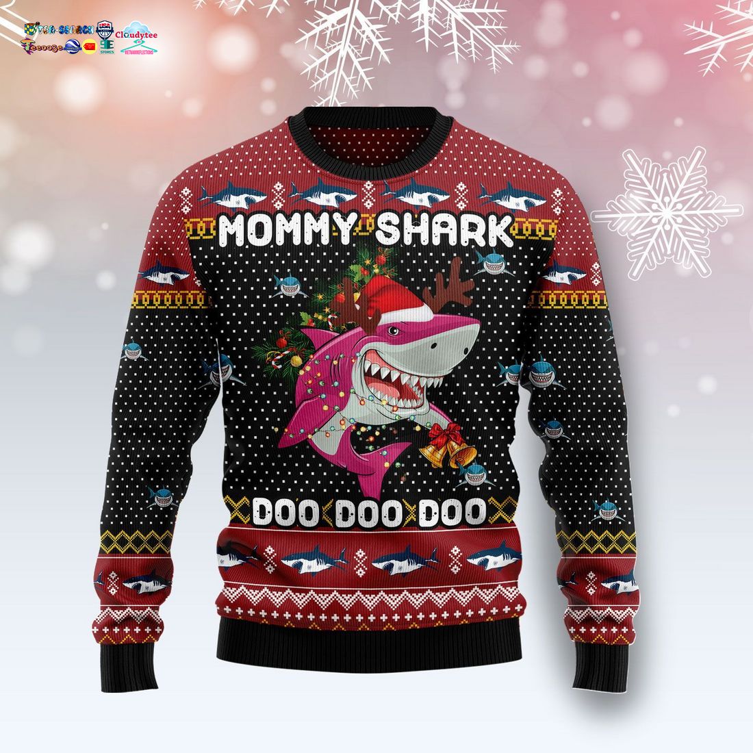 Mommy Shark Doo Doo Doo Ugly Christmas Sweater