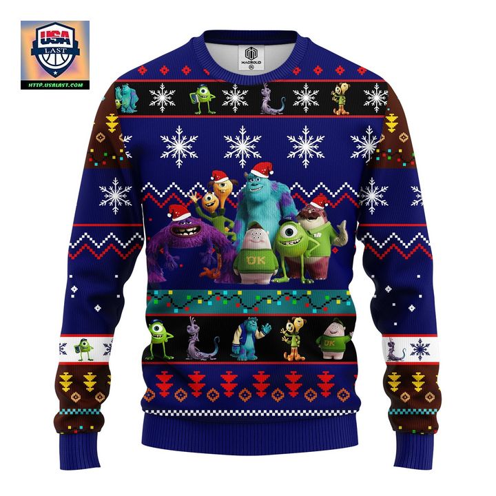 Monsters University Ugly Christmas Sweater Blue 1 Amazing Gift Idea Thanksgiving Gift – Usalast