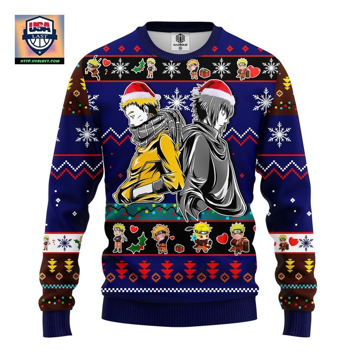 Naruto Sasuke Ugly Christmas Sweater Blue 1 Amazing Gift Idea Thanksgiving Gift – Usalast