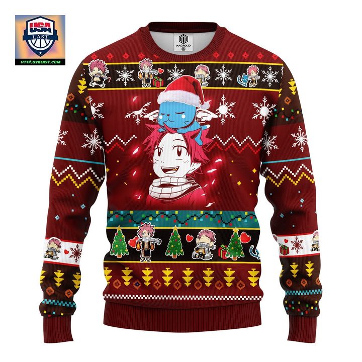 Natsu Fairy Tail Anime Ugly Christmas Sweater Amazing Gift Idea Thanksgiving Gift - Usalast