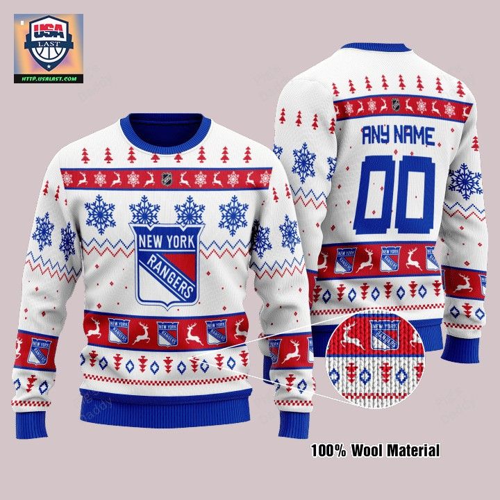 New York Rangers Personalized White Ugly Christmas Sweater – Usalast