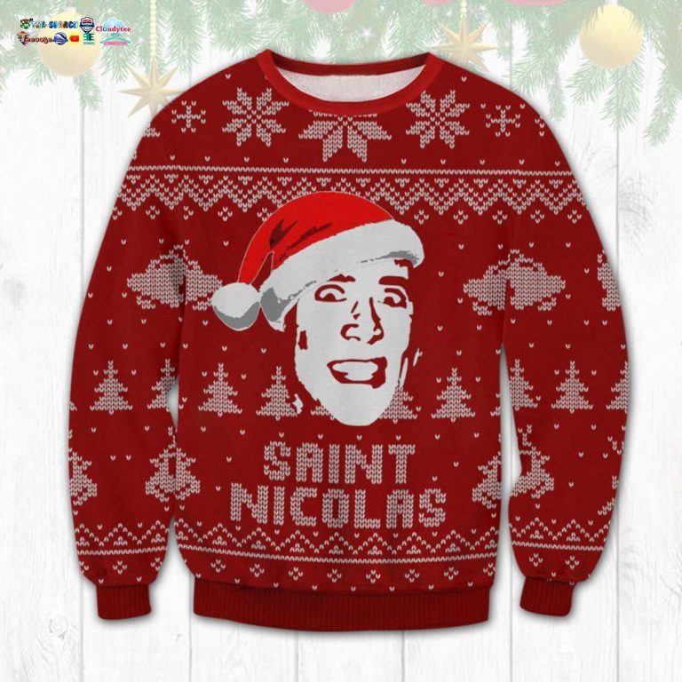 Nicolas Cage Saint Nicolas Ugly Christmas Sweater - Nice Pic