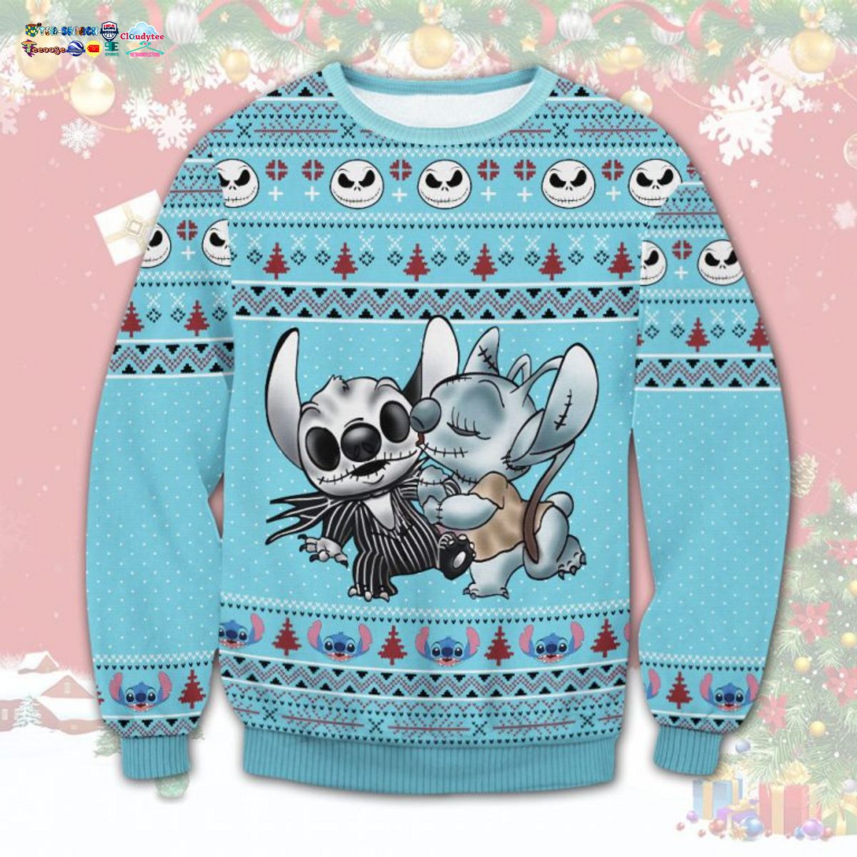 Nightmare Stitch Ugly Christmas Sweater