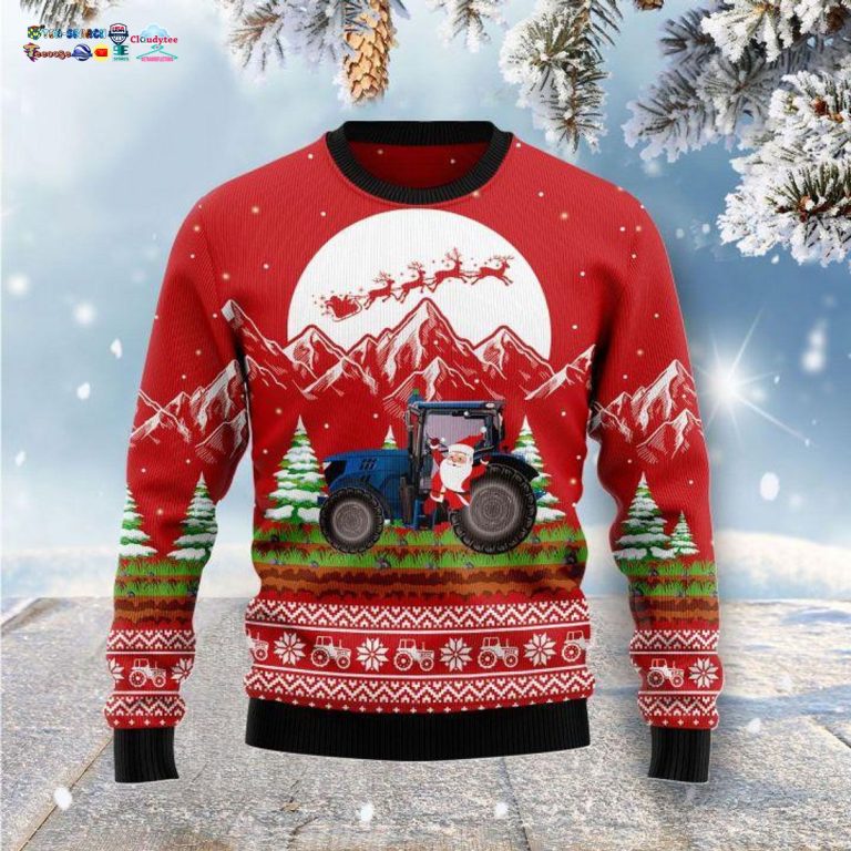 Noel Tractor Ugly Christmas Sweater - Looking so nice