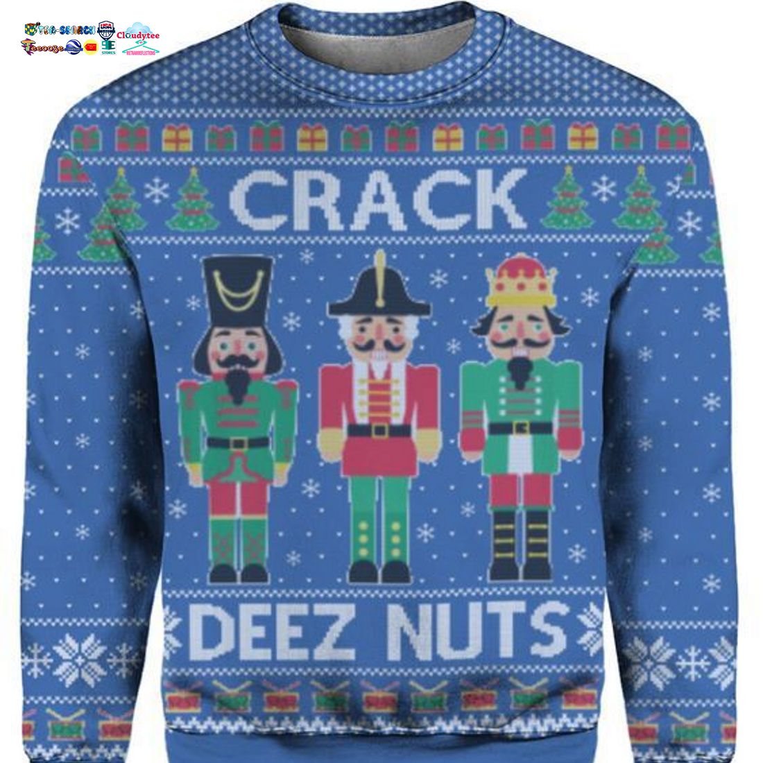 Nutcracker Crack Deez Nuts Ver 2 Ugly Christmas Sweater
