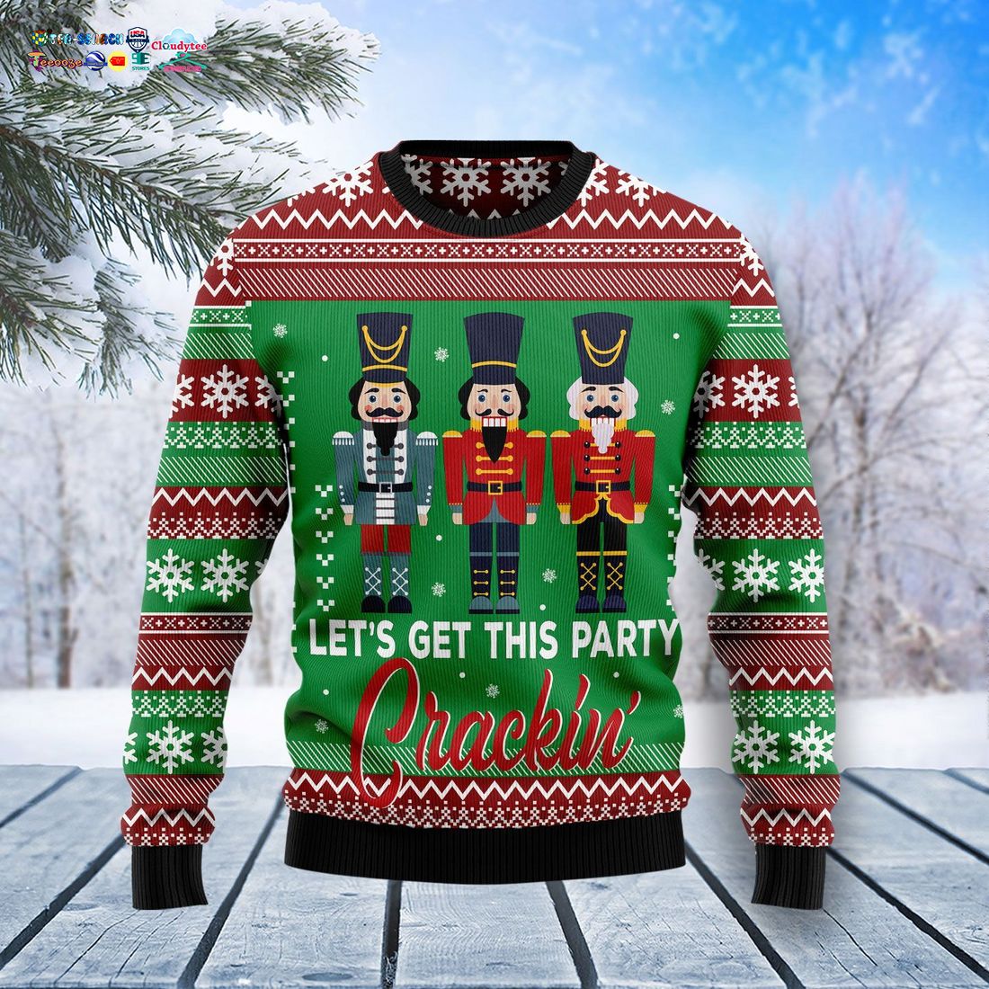 Nutcracker Let’s Get This Party Crackin’ Ugly Christmas Sweater