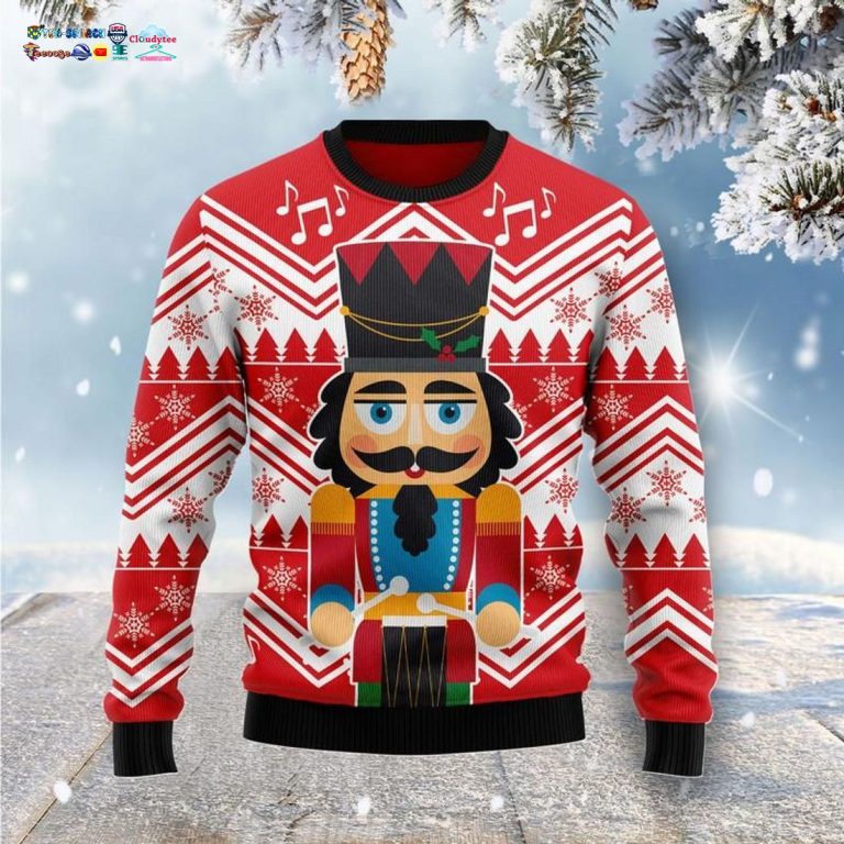Nutcracker With Drum Ugly Christmas Sweater - You look cheerful dear