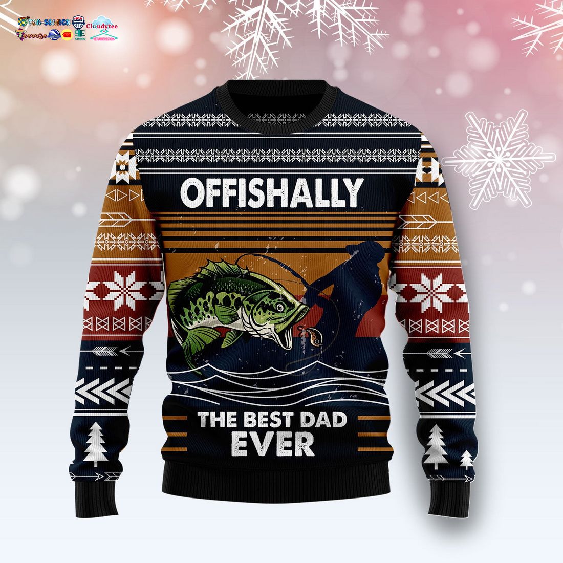 Offishally The Best Dad Ever Ugly Christmas Sweater