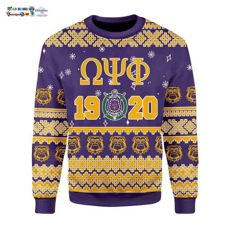 Omega Psi Phi Ugly Christmas Sweater - Radiant and glowing Pic dear
