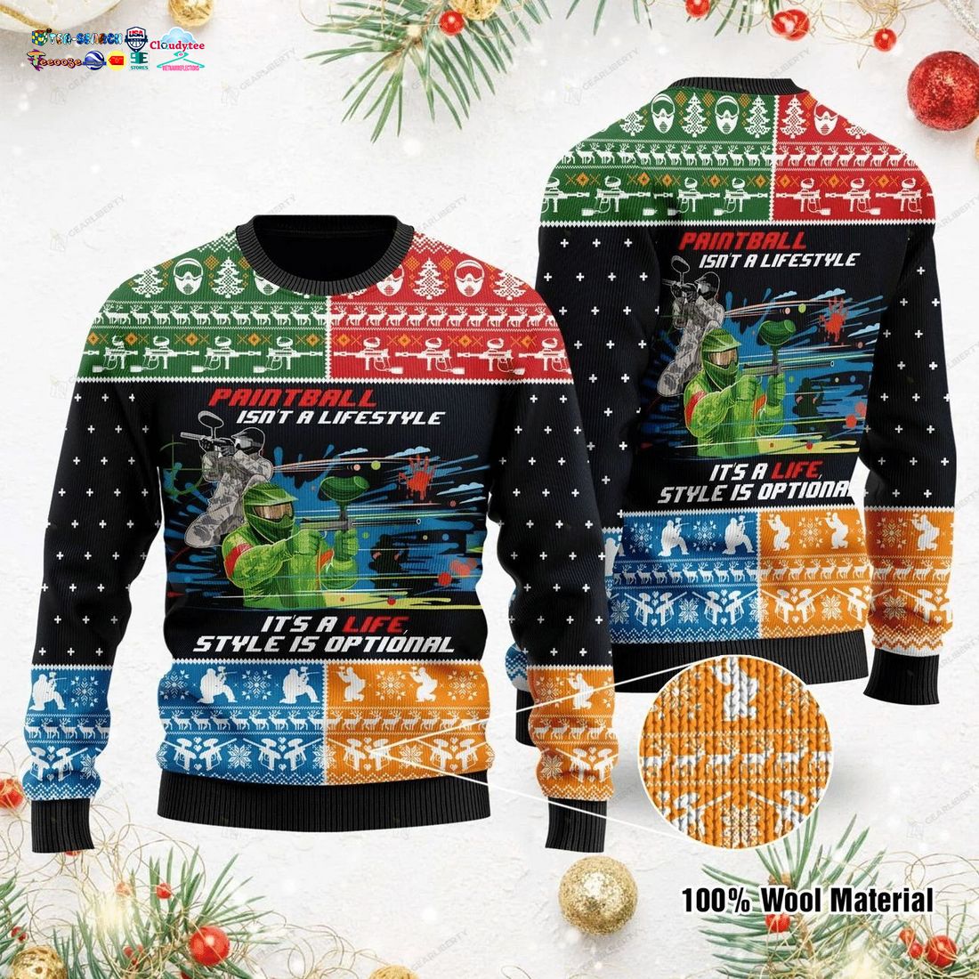 Paintball Isn’t A Lifestyle It’s A Life Style Is Optional Ugly Christmas Sweater