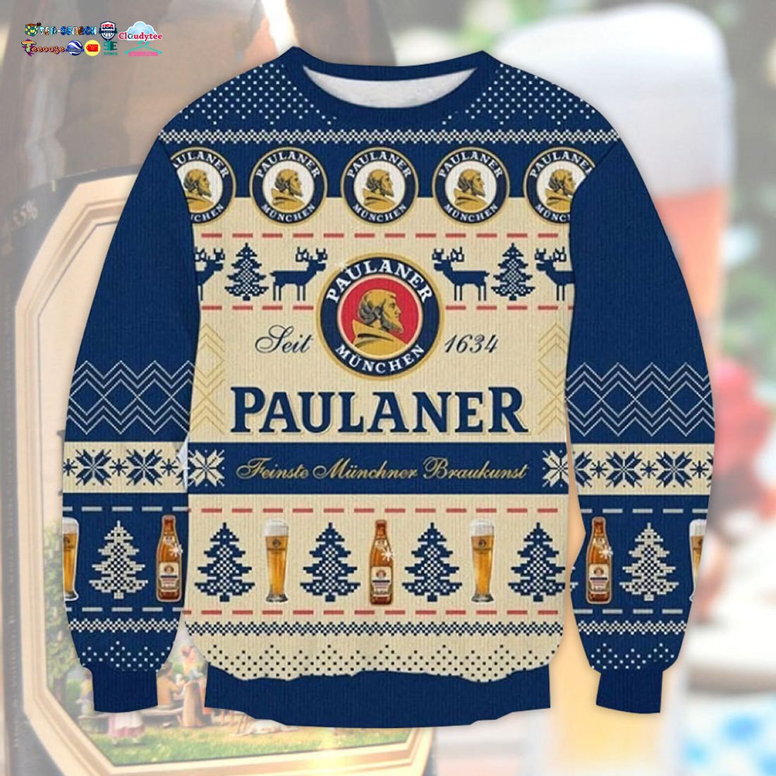 Paulaner Munchen Ugly Christmas Sweater - Such a charming picture.