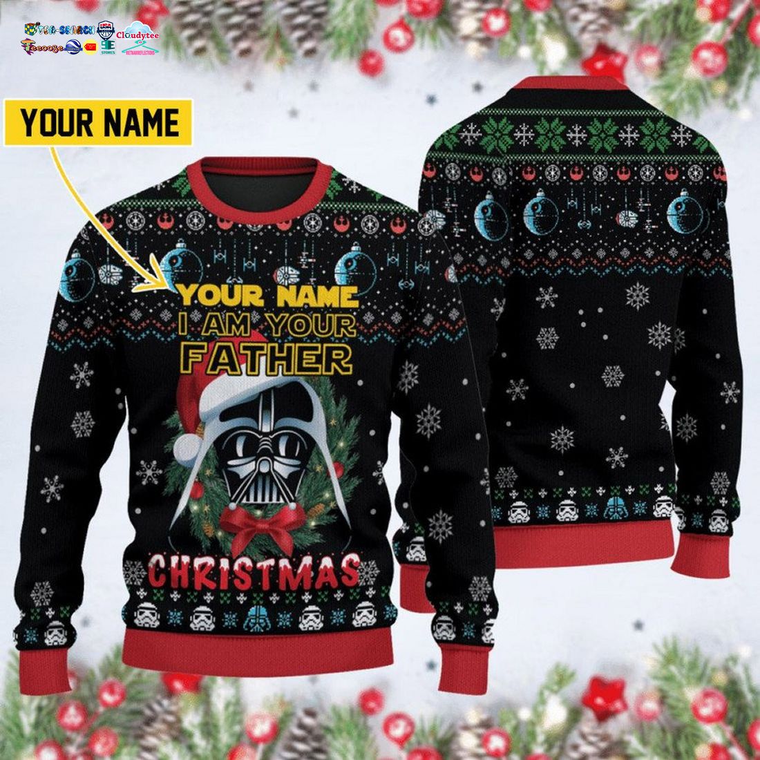 Personalized Darth Vader I’m Your Father Ugly Christmas Sweater