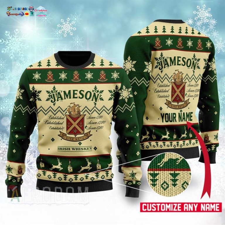 Personalized Jameson Irish Whiskey Ver 1 Ugly Christmas Sweater - You look lazy