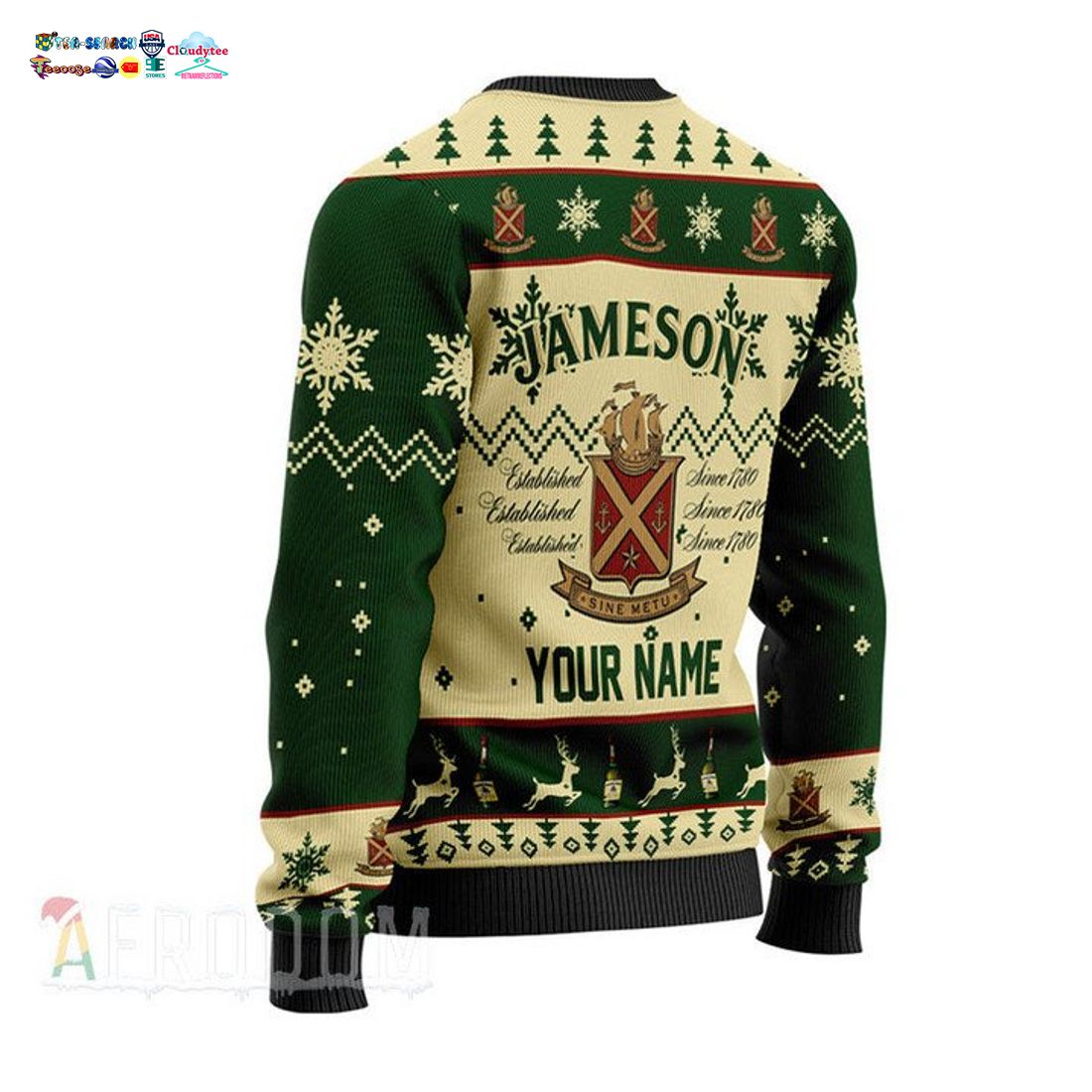 Personalized Jameson Irish Whiskey Ver 2 Ugly Christmas Sweater
