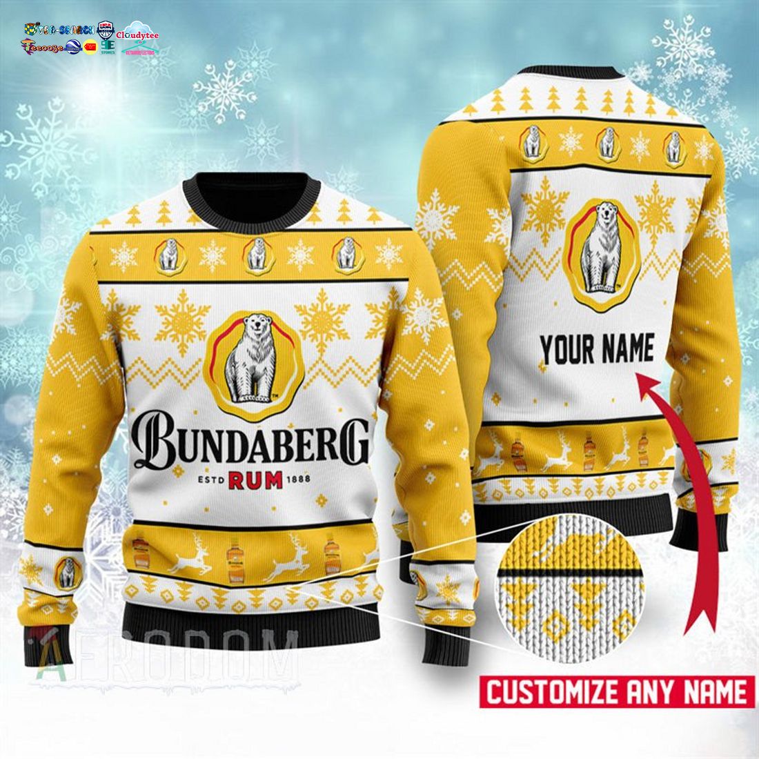 Personalized Name Bundaberg Ugly Christmas Sweater