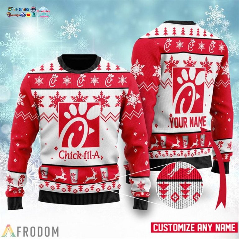 Personalized Name Chick-Fil-A Ugly Christmas Sweater - Mesmerising