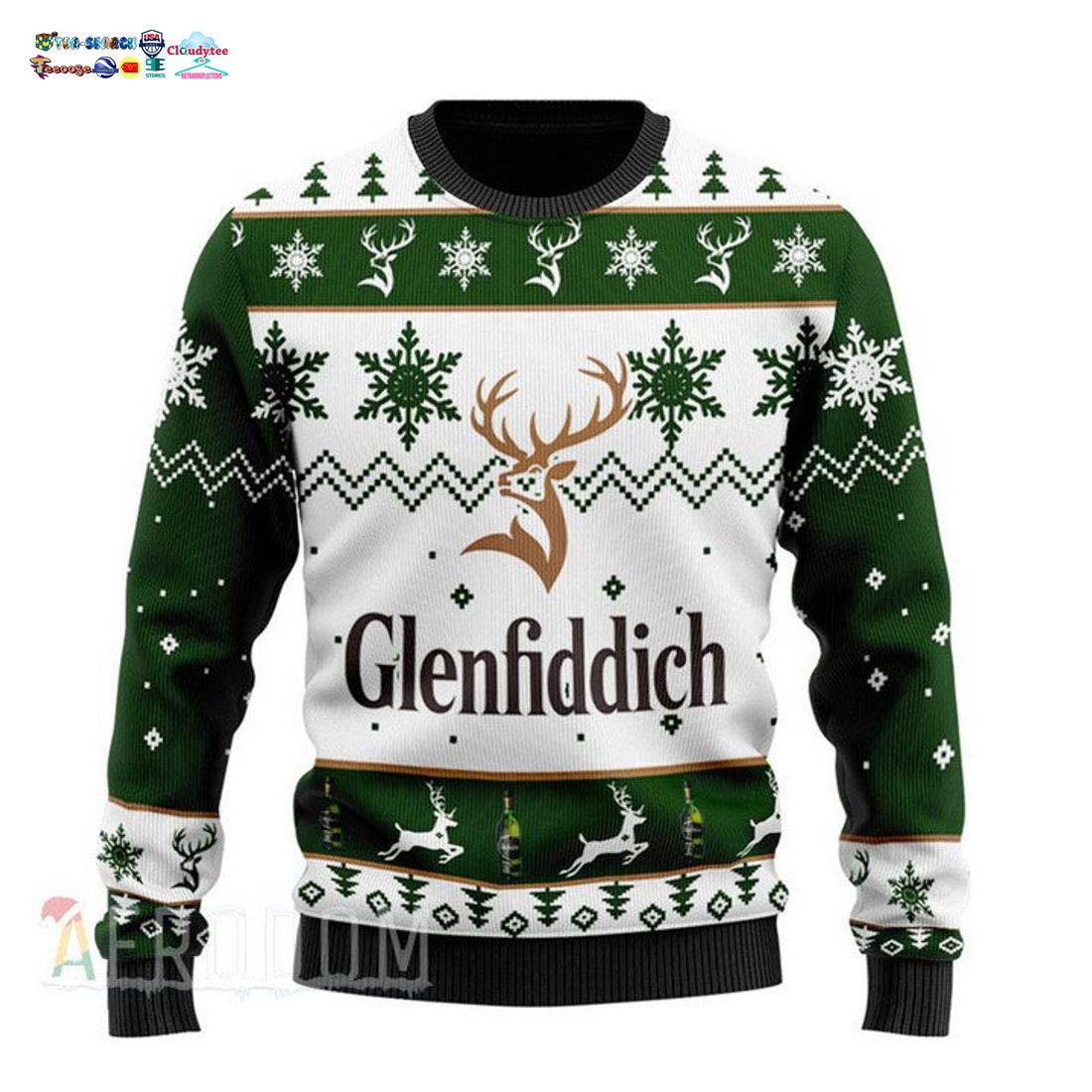Personalized Name Glenfiddich Ugly Christmas Sweater